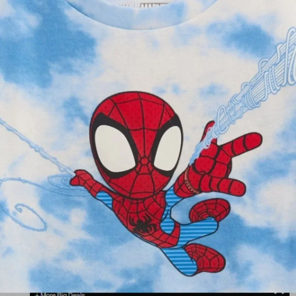 Gap Kid's Marvel Spider-Man PJ Set 100% Organic Cotton Allover Tie Dye Snug Fit